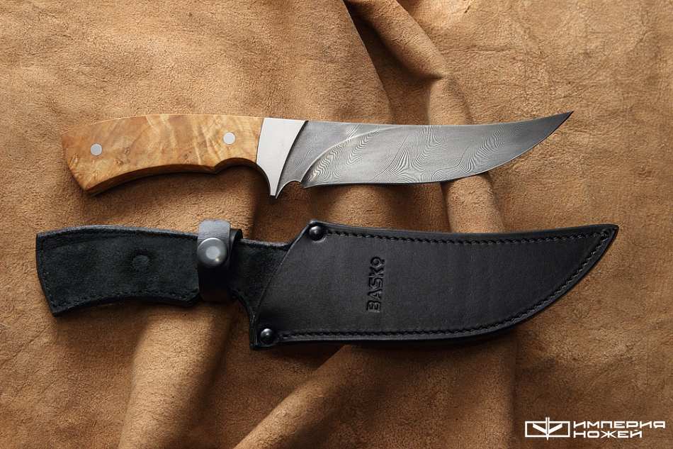 нож ручной работы Баско-5 дамаск – БАСКо фото 2