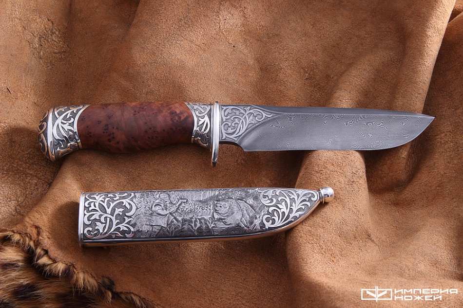 нож ручной работы Охотник медведь – Северная корона