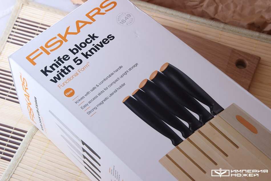 Набор ножей (5 ножей) в желтом блоке – Fiskars фото 3