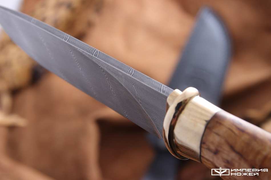 нож Рысь дамаск береза – Северная корона фото 3