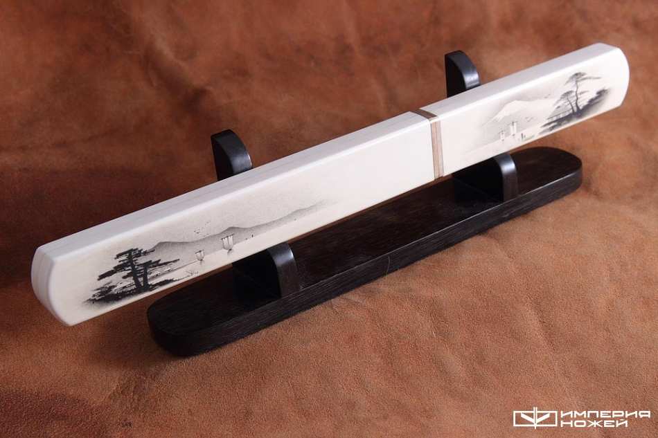 Нож ручной работы Японские мотивы белый – Северная корона фото 2