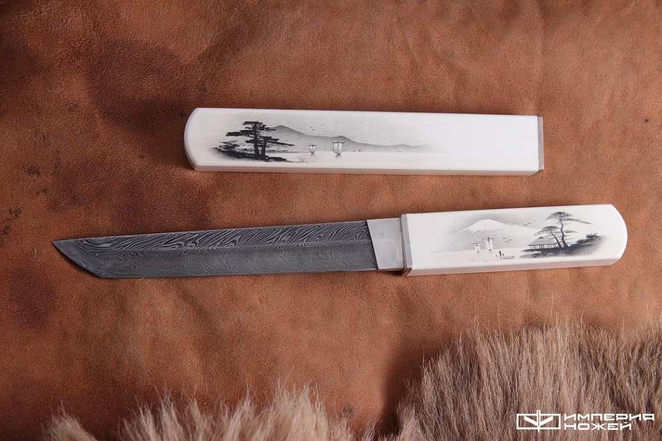 Нож ручной работы Японские мотивы белый – Северная корона