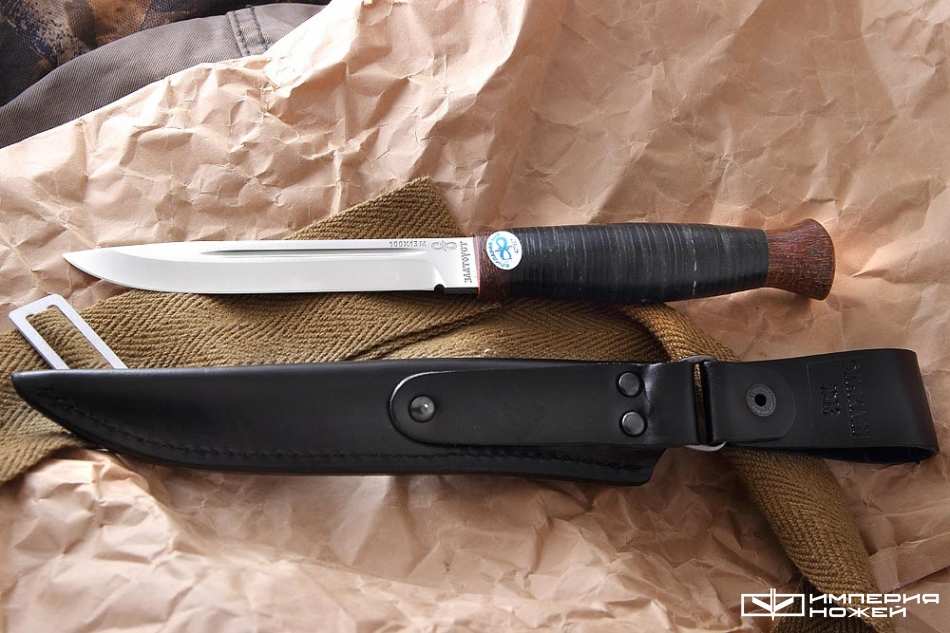 нож Финка-3 Кожа (100х13м) – Златоуст АиР фото 2