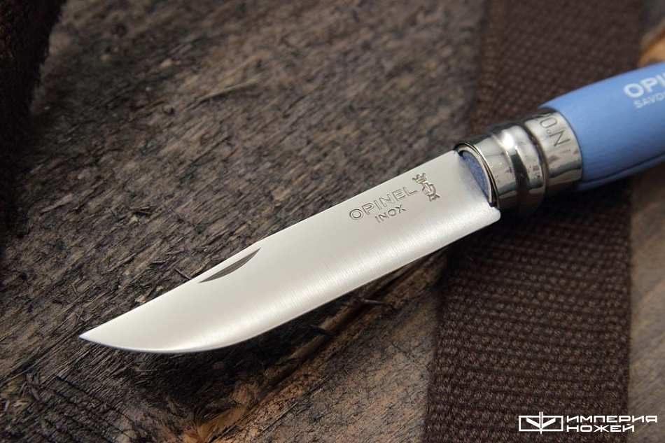 складной нож Opinel №7 Trekking, нержавеющая сталь, кожаный темляк, синий – Opinel фото 2