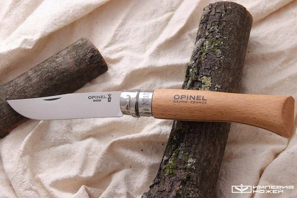 складной нож Opinel №10, нержавеющая сталь, бук Opinel  в .