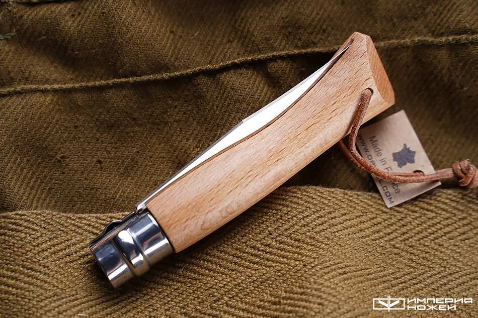 складной нож Opinel №7 нержавеющая сталь, бук, с кожаным темляком – Opinel фото 5