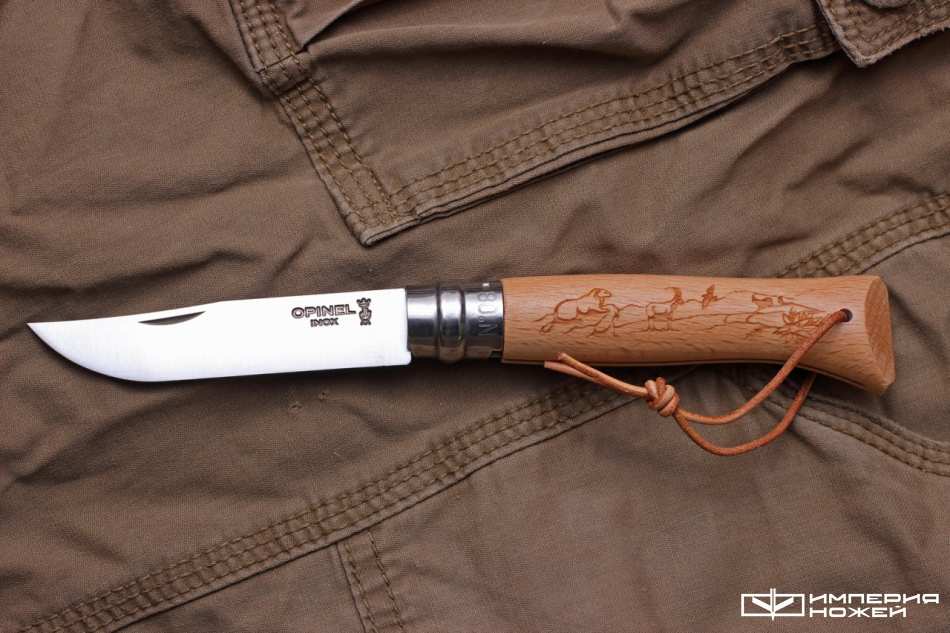 Складной нож Opinel №8 Animalia нержавеющая сталь дуб – Opinel