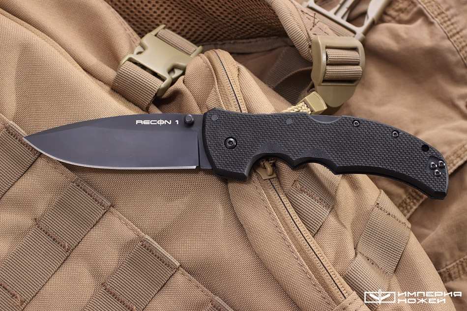 Складной нож Recon 1 Spear Point, Black DLC-Coated Crucible CPM – Cold Steel