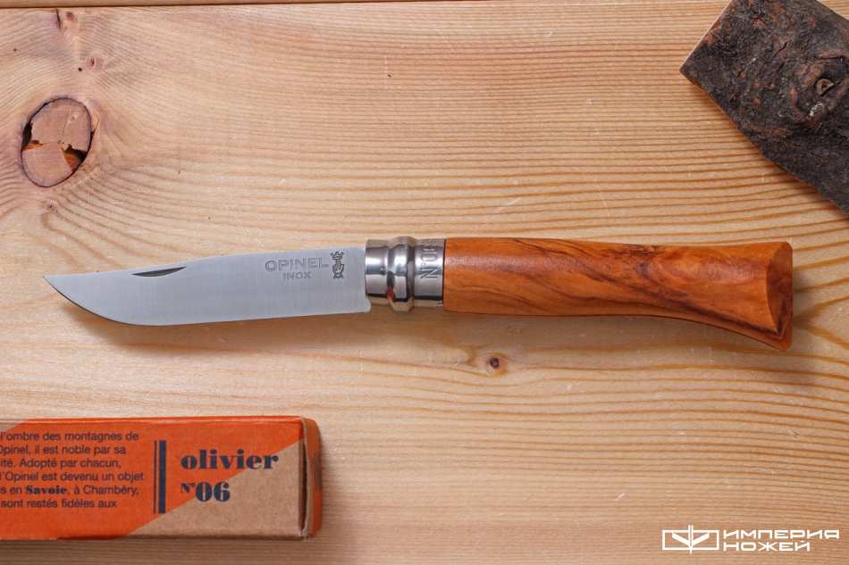 Раскладной нож Opinel №6, нержавеющая сталь, рукоять из оливкового дерева в картонной коробке – Opinel фото 2