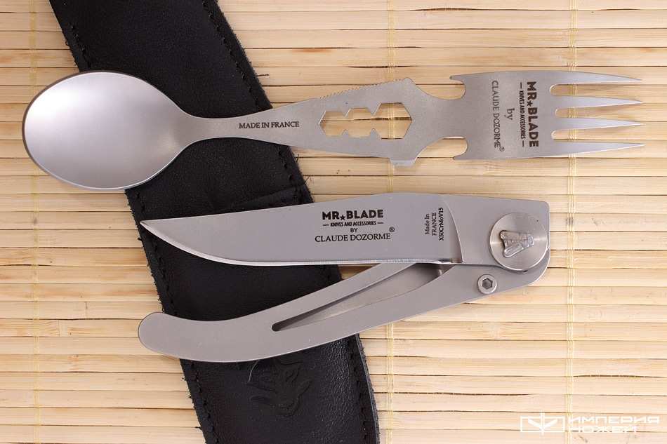 Набор Вилка-Ложка-раскладной Нож (черный чехол) – Mr.Blade фото 3