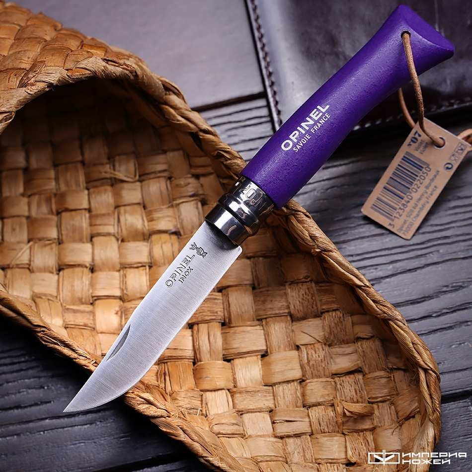 Opinel №7 Trekking, нержавеющая сталь, кожаный темляк, фиолетовый – Opinel фото 2