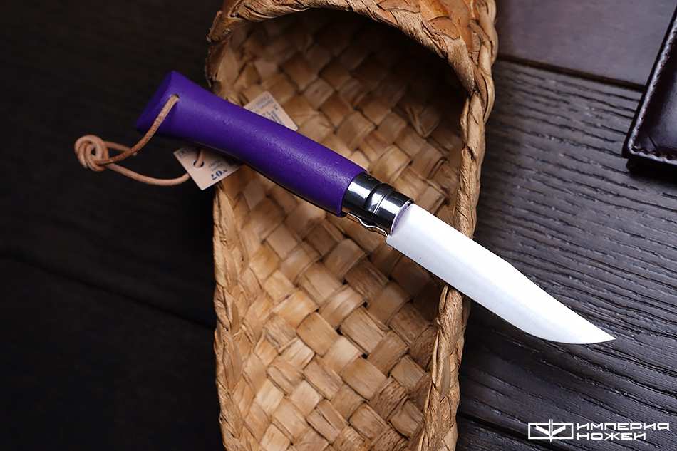 Opinel №7 Trekking, нержавеющая сталь, кожаный темляк, фиолетовый – Opinel фото 4