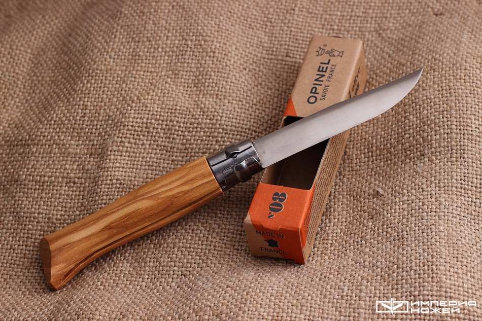 Складной нож Opinel №8, нержавеющая сталь, олива – Opinel фото 2