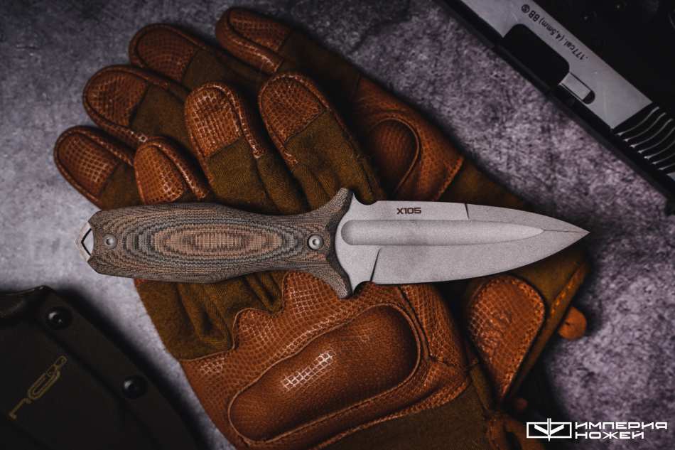 Нож скрытого ношения с фиксированным клинком Grave Micarta Aus-10 – N.C.Custom фото 2