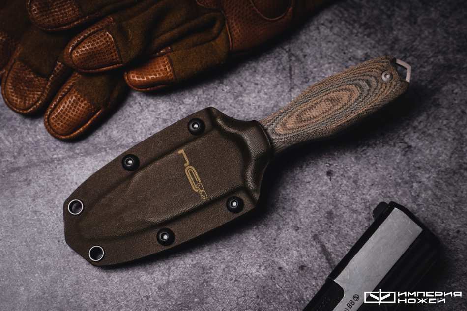 Нож скрытого ношения с фиксированным клинком Grave Micarta Aus-10 – N.C.Custom фото 6