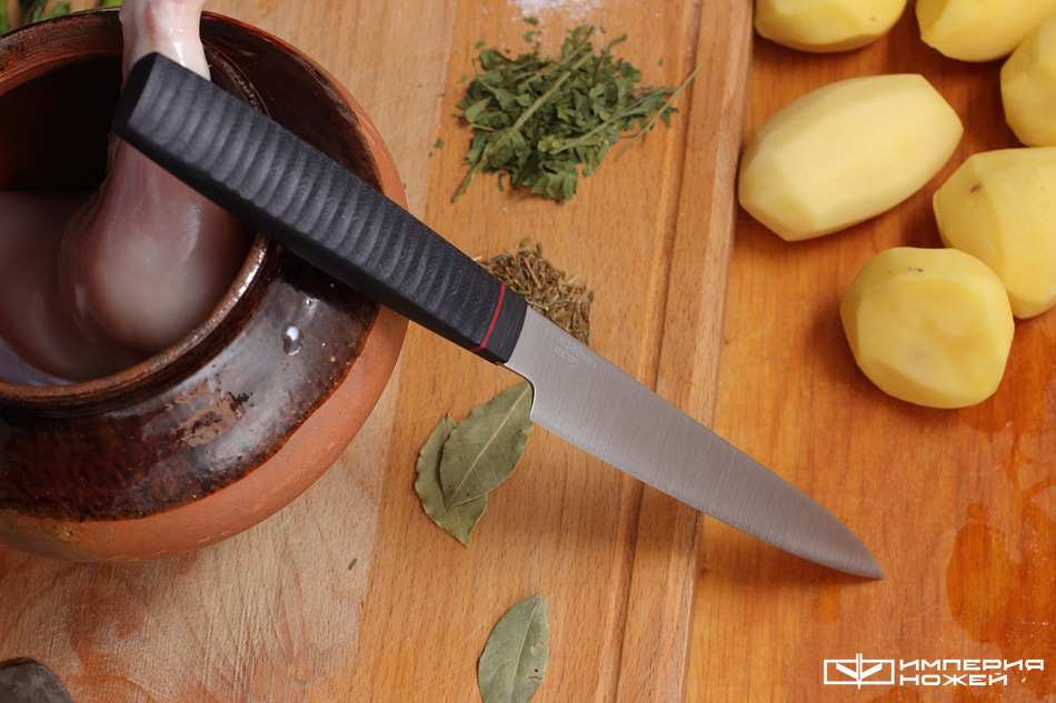 Нож кухонный U130 Черный – Owl Knife фото 5