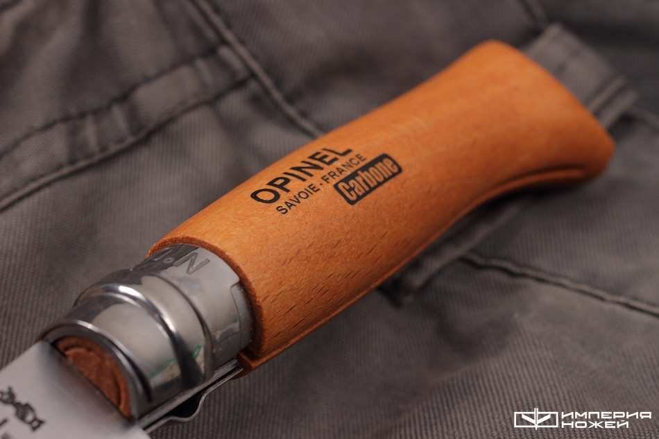 Нож Opinel №8, углеродистая сталь, рукоять из дерева бука, с чехлом, в деревянной коробке (УЦЕНКА) – Opinel фото 5