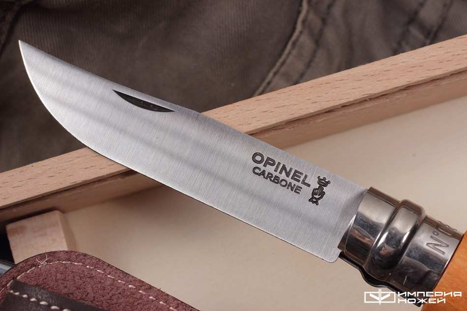 Нож Opinel №8, углеродистая сталь, рукоять из дерева бука, с чехлом, в деревянной коробке (УЦЕНКА) – Opinel фото 8