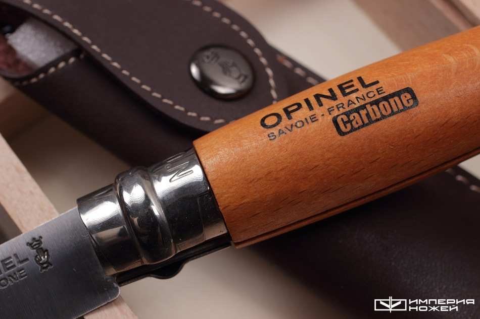 Нож Opinel №8, углеродистая сталь, рукоять из дерева бука, с чехлом, в деревянной коробке (УЦЕНКА) – Opinel фото 7