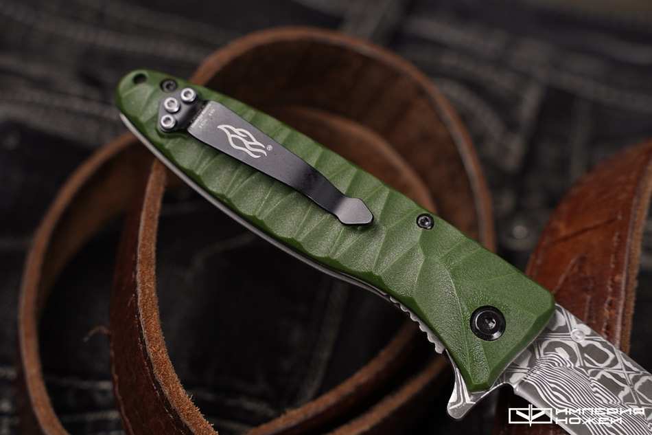 Складной туристический нож Ganzo Firebird F620 зеленый (травление) – Ganzo фото 4