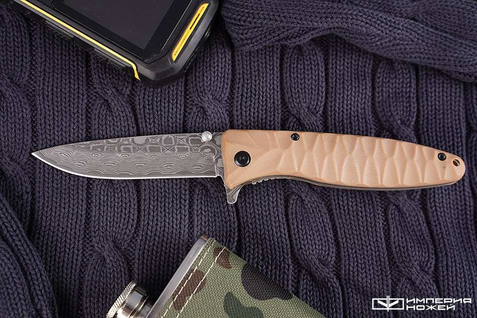 Складной туристический нож Ganzo Firebird F620 желтый (травление) – Ganzo