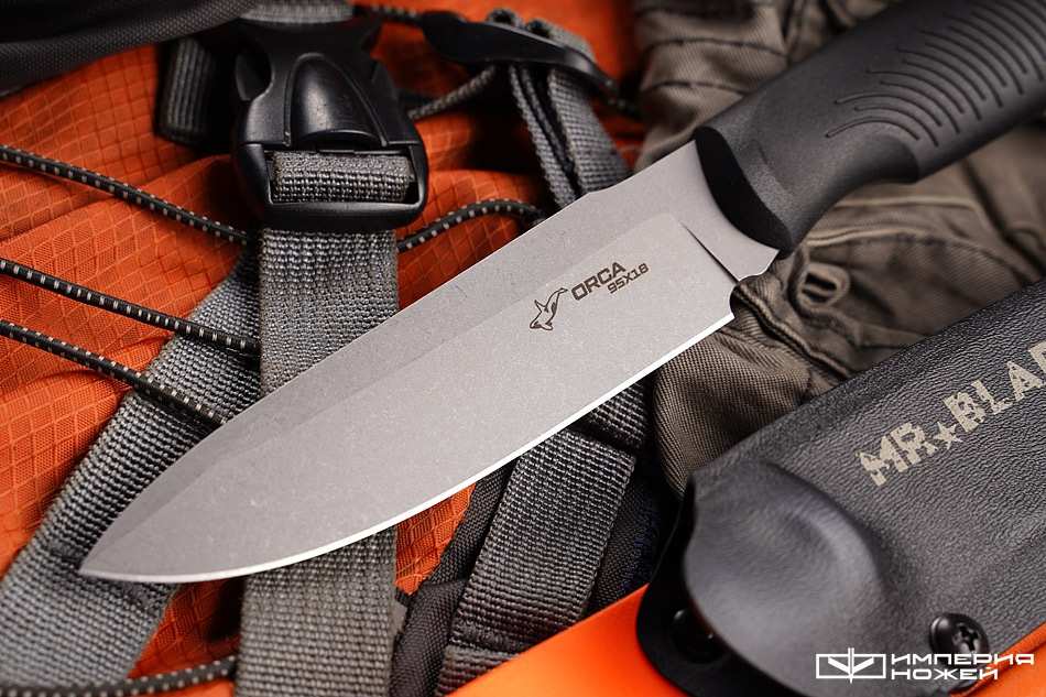 Нож с фиксированным клинком Orca с огнивом (Orange Color) – Mr.Blade фото 3