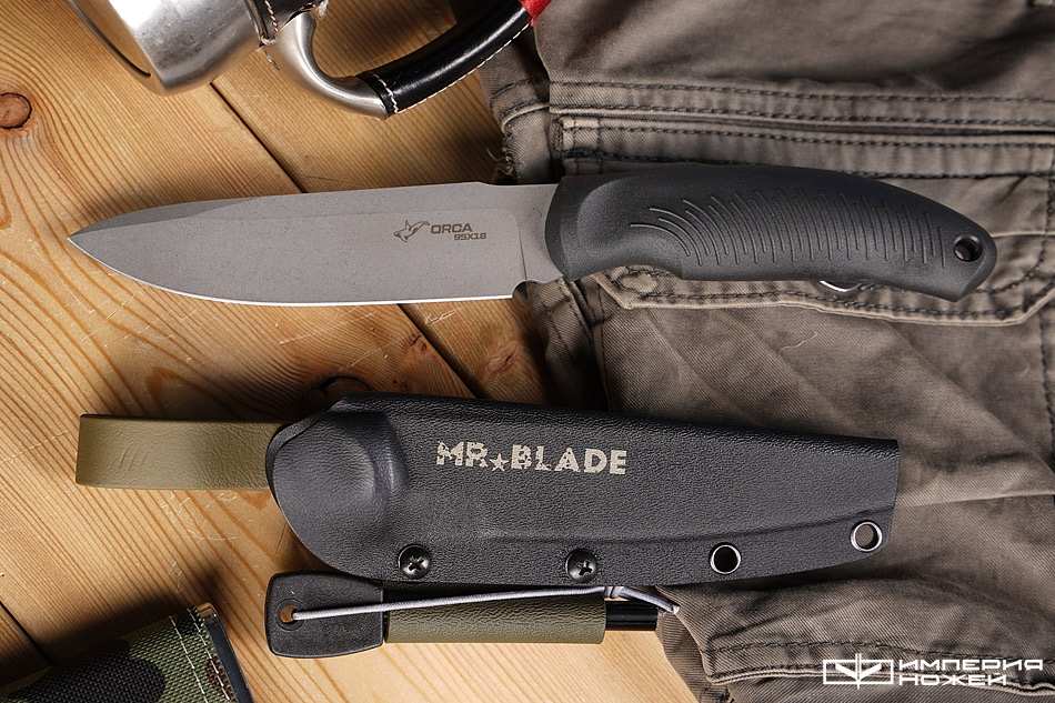 Нож с фиксированным клинком Orca с огнивом (Olive Color) – Mr.Blade