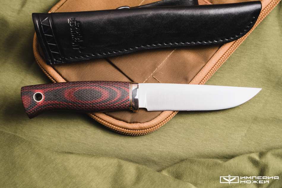 Нож с фиксированным клинком Джек Эксперт N690 Красно-черная микарта с насечкой – Южный Крест фото 2