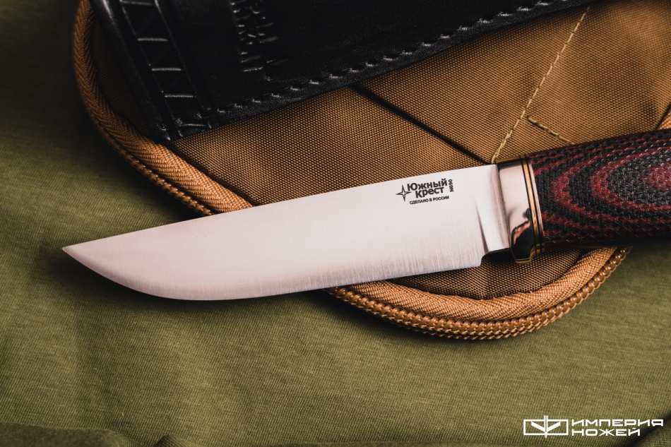 Нож с фиксированным клинком Джек Эксперт N690 Красно-черная микарта с насечкой – Южный Крест фото 3