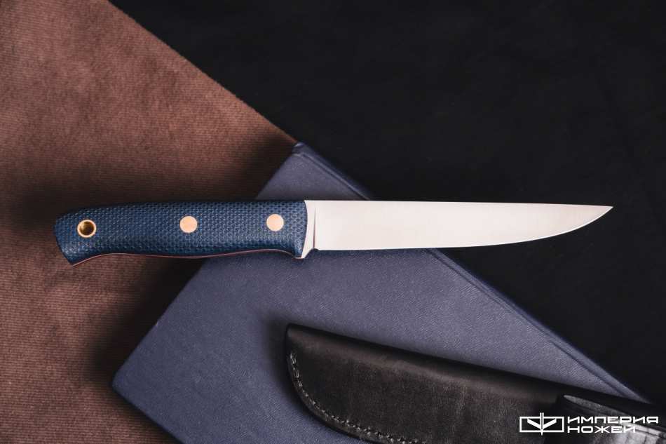 Нож с фиксированным клинком Рыбацкий L N690 синяя микарта – Южный Крест фото 2