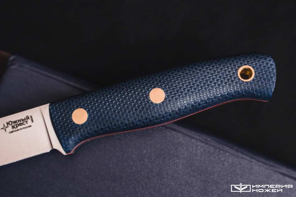 Нож с фиксированным клинком Рыбацкий L N690 синяя микарта – Южный Крест фото 4