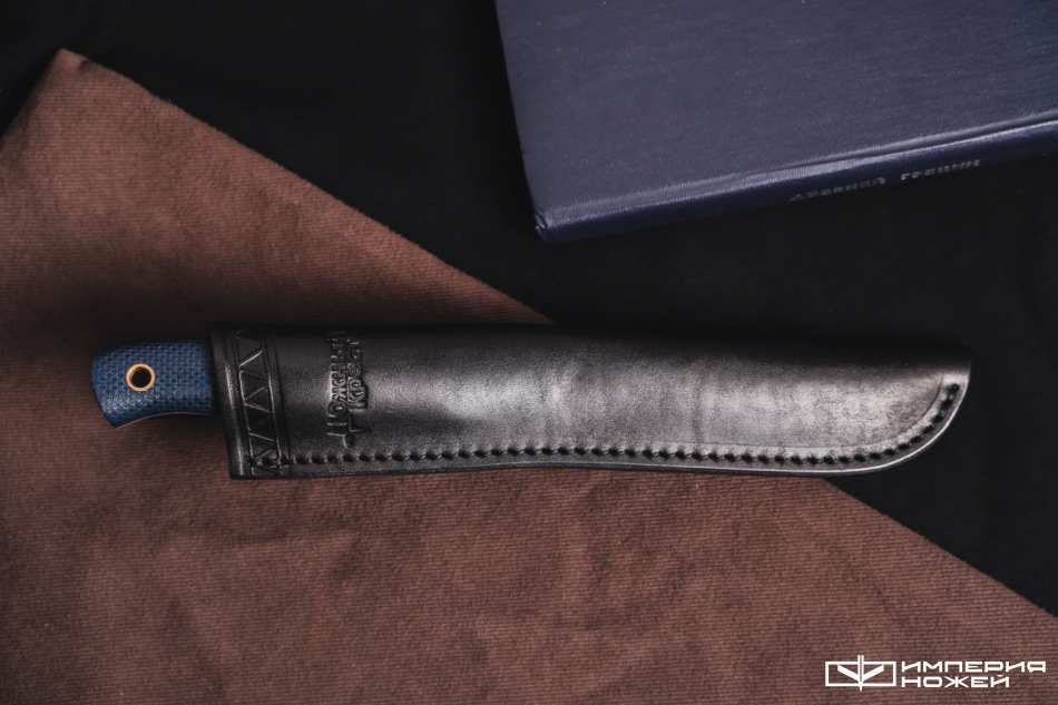 Нож с фиксированным клинком Рыбацкий L N690 синяя микарта – Южный Крест фото 5