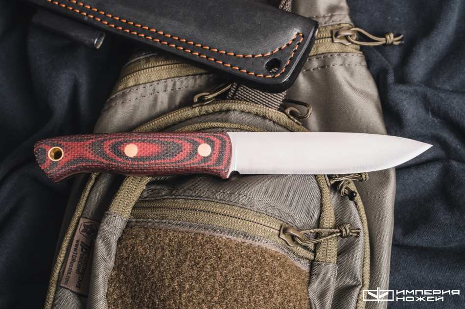 Нож с фиксированным клинком Бушкрафт D2 красная микарта – Южный Крест фото 2