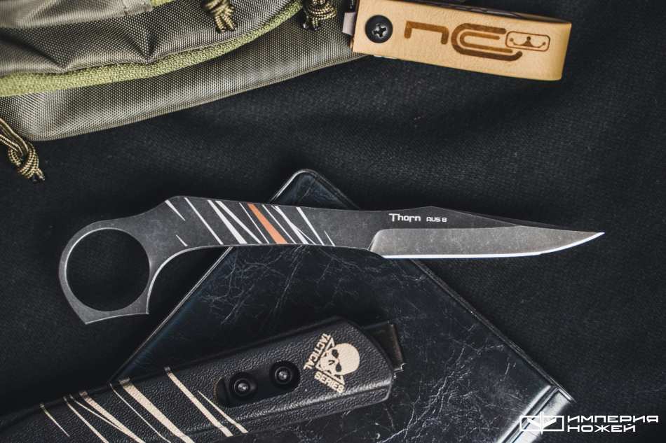 Нож скрытого ношения с фиксированным клинком Thorn Blackwash – N.C.Custom фото 2