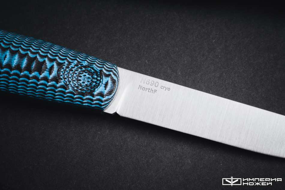 Нож с фиксированным клинком North N690 Синий G10 – Owl Knife фото 5