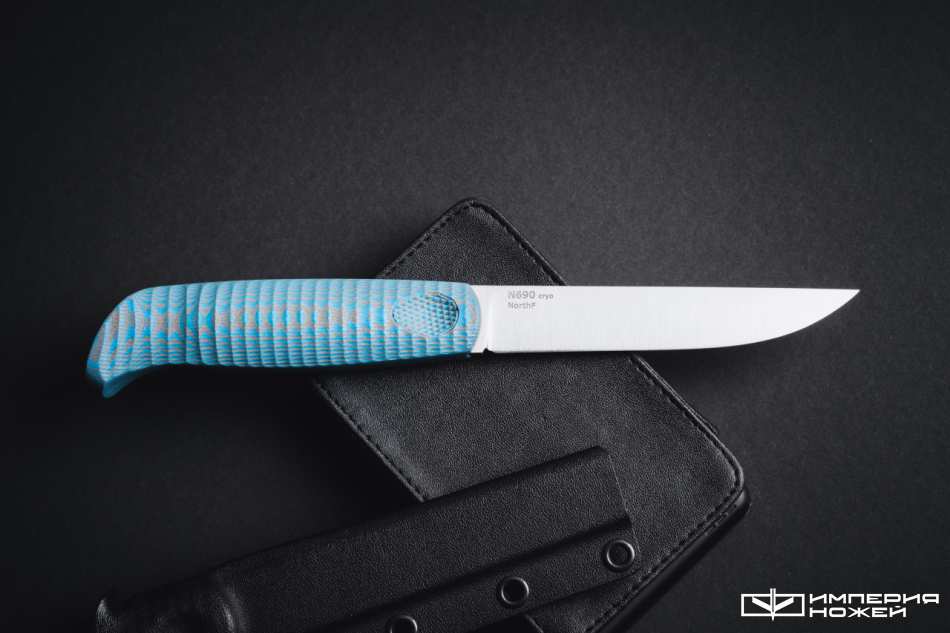 Нож с фиксированным клинком North N690 Голубой G10 – Owl Knife фото 2