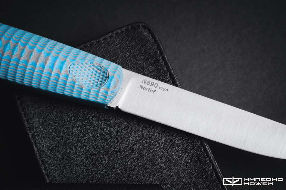 Нож с фиксированным клинком North N690 Голубой G10 – Owl Knife фото 5