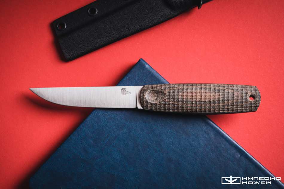 Нож с фиксированным клинком North-SF N690 Коричневая Микарта – Owl Knife