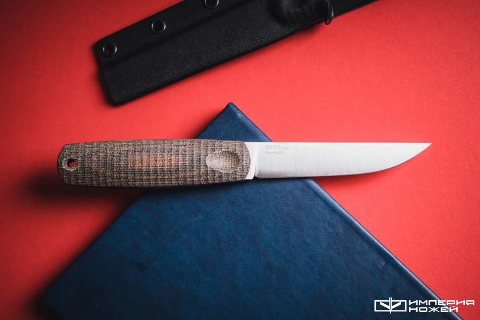 Нож с фиксированным клинком North-SF N690 Коричневая Микарта – Owl Knife фото 2
