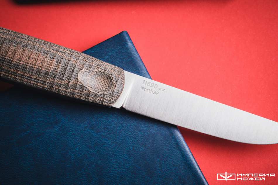 Нож с фиксированным клинком North-SF N690 Коричневая Микарта – Owl Knife фото 5