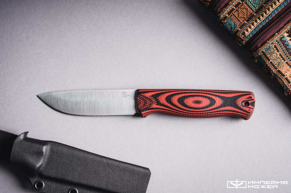 Нож с фиксированным клинком Hoot-F N690 Black/Red G10 – Owl Knife