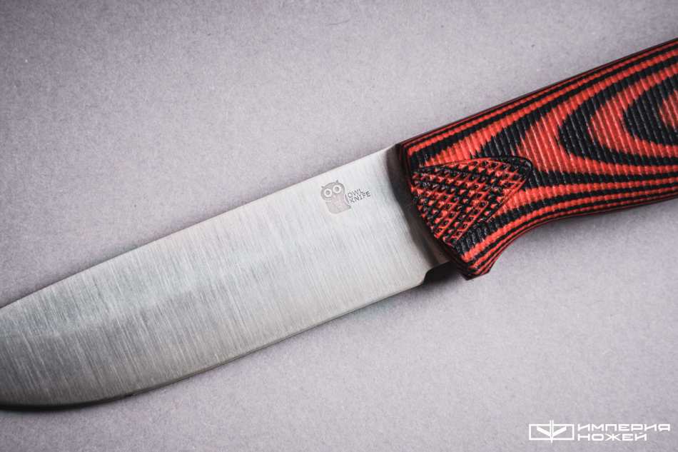 Нож с фиксированным клинком Hoot-F N690 Black/Red G10 – Owl Knife фото 3