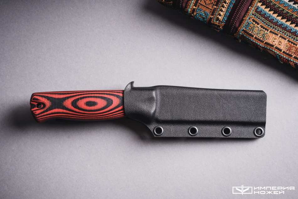 Нож с фиксированным клинком Hoot-F N690 Black/Red G10 – Owl Knife фото 6