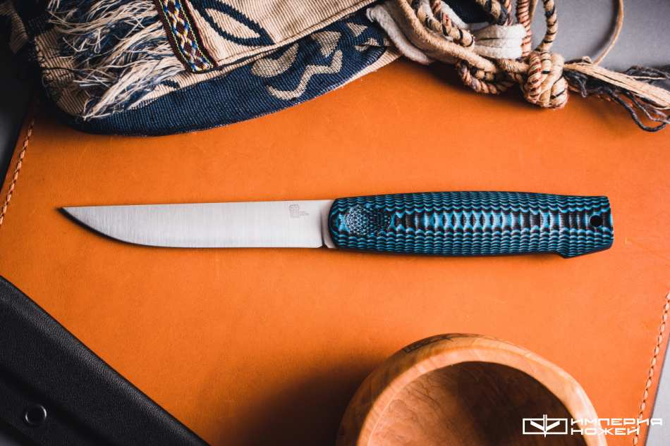 Нож с фиксированным клинком North-F Сучок N690 Black/Blue G10 – Owl Knife