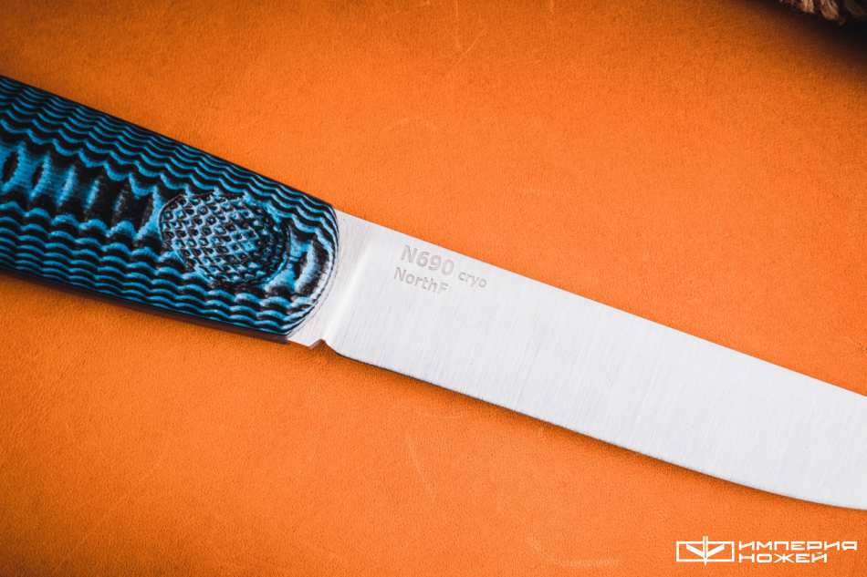 Нож с фиксированным клинком North-F Сучок N690 Black/Blue G10 – Owl Knife фото 4