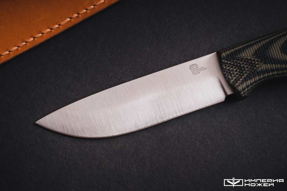 Нож с фиксированным клинком Hoot-F M390 Black/Olive G10 – Owl Knife фото 3