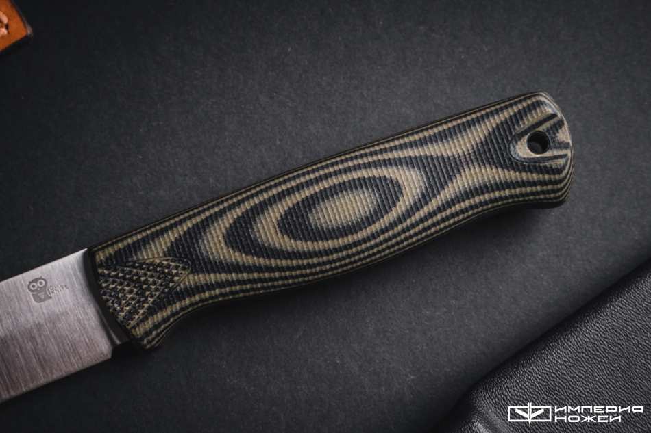 Нож с фиксированным клинком Hoot-F M390 Black/Olive G10 – Owl Knife фото 4