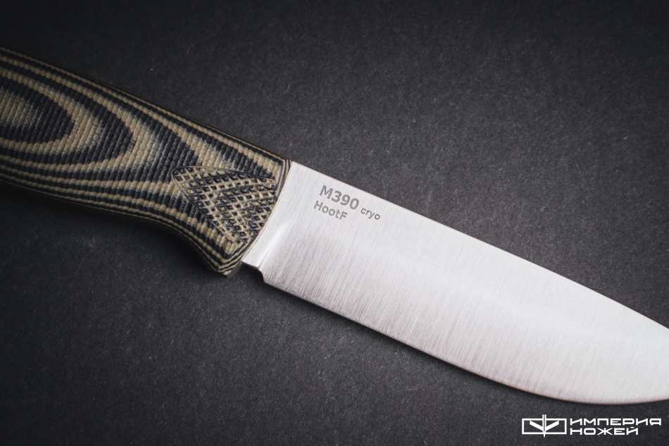 Нож с фиксированным клинком Hoot-F M390 Black/Olive G10 – Owl Knife фото 5