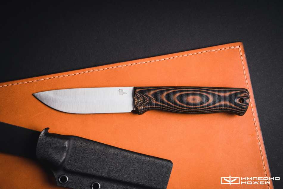Нож с фиксированным клинком Hoot-F N690 Black/Orange G10 – Owl Knife
