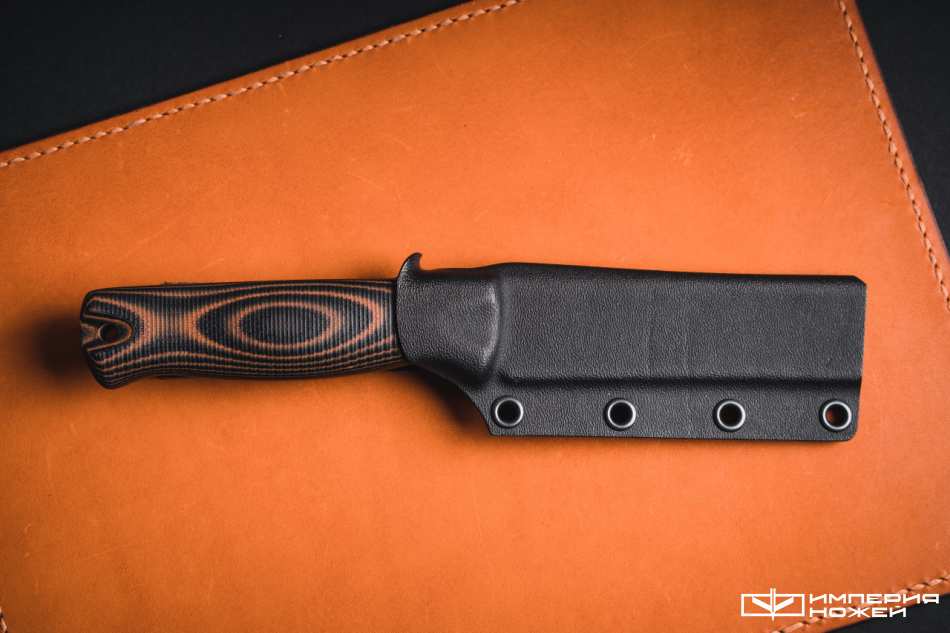 Нож с фиксированным клинком Hoot-F N690 Black/Orange G10 – Owl Knife фото 7